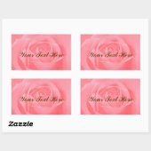Sticker Rectangulaire Rose douce (Feuille)
