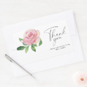 Sticker Rectangulaire Rose - douche nuptiale merci (Enveloppe)