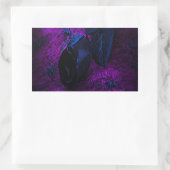 Sticker Rectangulaire Rose éffrayant en matière noire, araignées noires (Sac)