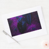 Sticker Rectangulaire Rose éffrayant en matière noire, araignées noires (Enveloppe)