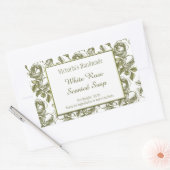 Sticker Rectangulaire Rose en or blanc et Faux Etching savon modifiable (Enveloppe)