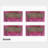 Sticker Rectangulaire Rose Face. (Feuille)