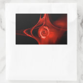 Sticker Rectangulaire ROSE FRACTAL, rouge, noir (Sac)