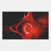 Sticker Rectangulaire ROSE FRACTAL, rouge, noir (Devant)