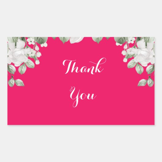 Sticker Rectangulaire rose fuchsia (Devant)