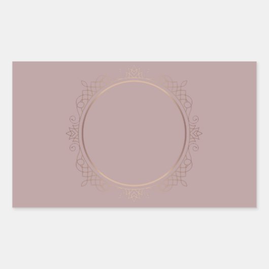 Sticker Rectangulaire Rose Gold Blank Modèle Ajouter votre texte Design (Devant)