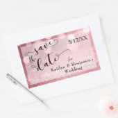 Sticker Rectangulaire Rose Gold Parties scintillant Bokeh & Typography E (Enveloppe)