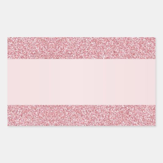 Sticker Rectangulaire Rose Gold Parties scintillant Effet Ajouter votre  (Devant)