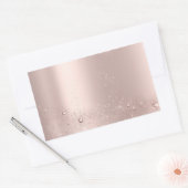 Sticker Rectangulaire Rose Gold Spark Merci Nom Merci (Enveloppe)