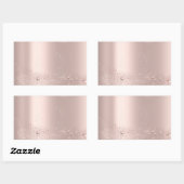 Sticker Rectangulaire Rose Gold Spark Merci Nom Merci (Feuille)