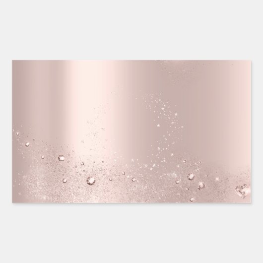 Sticker Rectangulaire Rose Gold Spark Merci Nom Merci (Devant)