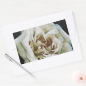 Sticker Rectangulaire Rose impressionniste isolé sur noir (Enveloppe)