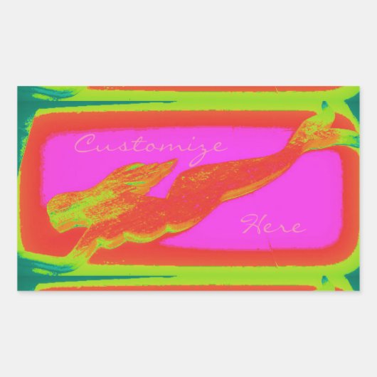 Sticker Rectangulaire rose mermaid (Devant)