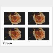 Sticker Rectangulaire Rose orange 1 (Feuille)