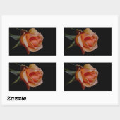 Sticker Rectangulaire Rose orange 3 (Feuille)