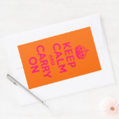 Sticker Rectangulaire Rose Orange Gardez le calme et continuer (Enveloppe)