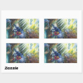 Sticker Rectangulaire ROSE OUBLIÉ combattant les chevaliers, l'argent et (Feuille)