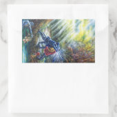 Sticker Rectangulaire ROSE OUBLIÉ combattant les chevaliers, l'argent et (Sac)