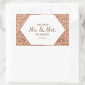 Sticker Rectangulaire Rose Parties scintillant Or Confetti Glam Le Nouve (Sac)