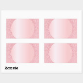 Sticker Rectangulaire Rose personnalisé Parties scintillant or blanc Mod (Feuille)