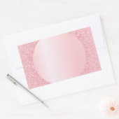 Sticker Rectangulaire Rose personnalisé Parties scintillant or blanc Mod (Enveloppe)