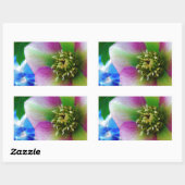 Sticker Rectangulaire Rose rose carême bleu boule de verre (Feuille)