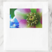 Sticker Rectangulaire Rose rose carême bleu boule de verre (Sac)