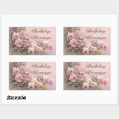 Sticker Rectangulaire Rose Rose floral Bouquet Lavande (Feuille)