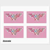 Sticker Rectangulaire Rose rose WW (Feuille)