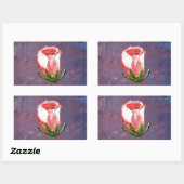 Sticker Rectangulaire Rose unique (Feuille)