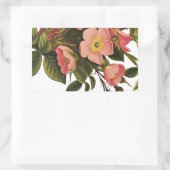 Sticker Rectangulaire Roses Anciennes Belles Fleurs Botaniques Roses (Sac)