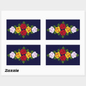 Sticker Rectangulaire Roses de canal (Feuille)