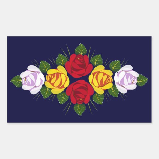 Sticker Rectangulaire Roses de canal (Devant)