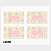 Sticker Rectangulaire Roses d'or rose (Feuille)