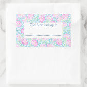 Sticker Rectangulaire Roses et papillons Plaques de réservation à Custom (Sac)