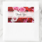 Sticker Rectangulaire Roses "Merci" personnalisés (Sac)