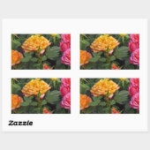 Sticker Rectangulaire Roses miniatures colorées (Feuille)