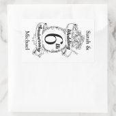 Sticker Rectangulaire Roses pour le 6ème anniversaire de mariage (Sac)