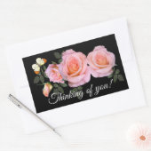 Sticker Rectangulaire Roses romantiques roses et papillon (Enveloppe)