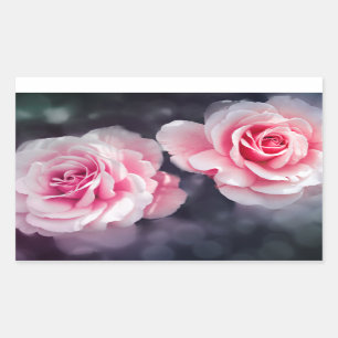 Sticker Rectangulaire Roses roses roses féministes Floral Photo