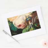STICKER RECTANGULAIRE ROSES ROSES ROSES ROSES ROSES BLANCHES ET MONOGRAM (Enveloppe)