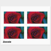 Sticker Rectangulaire Roses rouges aux tons bleus (Feuille)