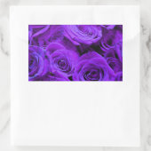 Sticker Rectangulaire roses violet romantique, joli bouquet de rose (Sac)
