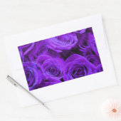 Sticker Rectangulaire roses violet romantique, joli bouquet de rose (Enveloppe)