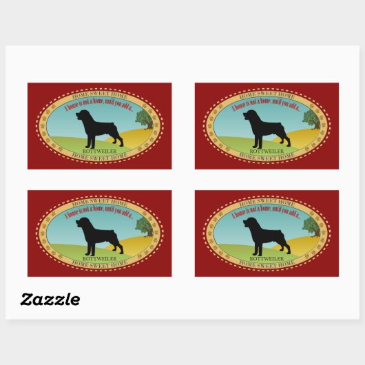 Sticker Rectangulaire Rottweiler (Feuille)