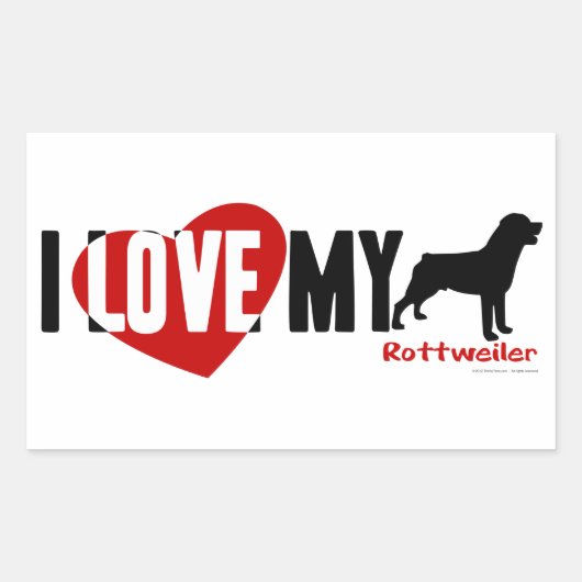 Sticker Rectangulaire Rottweiler (Devant)