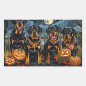 Sticker Rectangulaire Rottweiler Halloween Épouvantable (Devant)