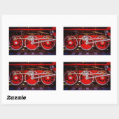 Sticker Rectangulaire Roues de train à vapeur vintage (Feuille)