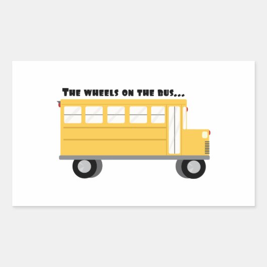 Sticker Rectangulaire Roues En Bus (Devant)