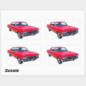Sticker Rectangulaire Rouge 1966 Chevelle SS 396 (Feuille)